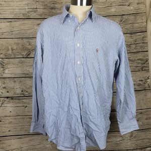 Ralph Lauren Yarmouth Mens Size 16.5 - 35 Button Down Long Sleeve Shirt Striped
